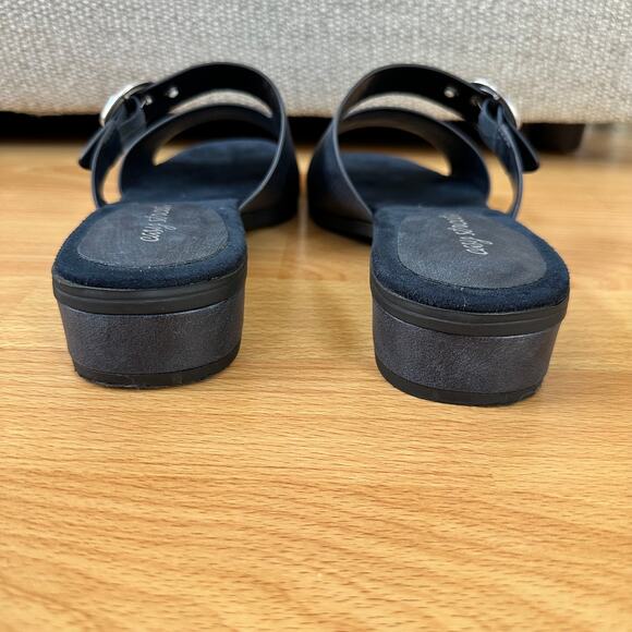 Easy Street Women's Viviana Heeled Sandals Navy Slip On Padded Insole Size 11 - Picture 3 of 10